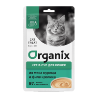 Organix (Органикс крем-суп для котят и кошек из мяса курицы и филе кролика, 5 шт по 15 г)