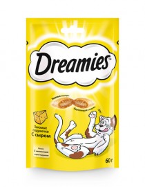 Dreamies Лакомые подушечки с сыром для кошек  - DRE cheese 60g_Face.jpg