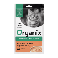 Organix (Органикс крем-суп для котят и кошек из мяса курицы и филе тунца, 5 шт по 15 г)
