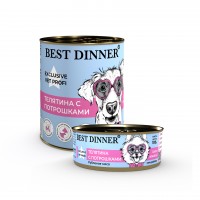 Best Dinner Exclusive (Бест Диннер консервы для собак и щенков с 6 месяцев Профилактика болезней ЖКТ телятина с потрошками)