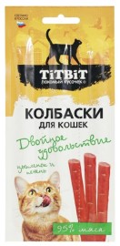 TiTBiT двойное удовольствие колбаски цыпленок и печень для кошек - TiTBiT двойное удовольствие колбаски цыпленок и печень для кошек