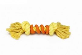 Игрушка для собак "Канат с 2 узлами со спиралью" желто/оранжевый 30см. 39756 - Канат с 2 узлами со спирпалью желто оранжевый 30см.jpg