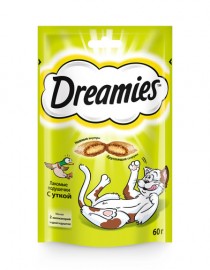 Dreamies Лакомые подушечки для кошек с уткой  - DRE duck 60g_Face.jpg