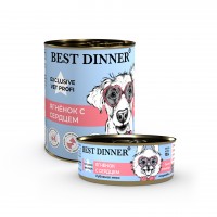 Best Dinner Exclusive (Бест Диннер консервы для собак и щенков с 6 месяцев Профилактика болезней ЖКТ ягненок с сердцем)