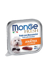 Monge Fresh PATE e BOCCONCINI con ANATRA (Монж консервы для собак с уткой)