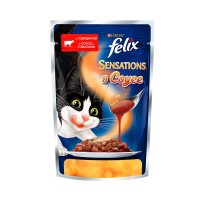 Felix Sensations (кусочки в соусе для кошек с говядиной и томатами) (12261012)