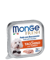 Monge Fresh PATE e BOCCONCINI con TACCHINO (Монж консервы для собак с индейкой)