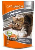 Cat Lunch (КЭТ ЛАНЧ пауч для кошек кусочки в желе с Курицей) (79262)