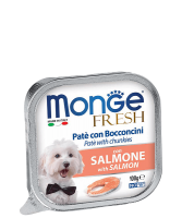 Monge Fresh PATE e BOCCONCINI con SALMONE (Монж консервы для собак с лососем)