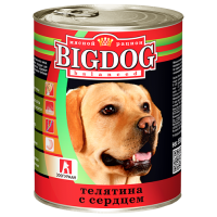 Зоогурман консервы для собак "Big Dog" телятина с сердцем 850г (38484)