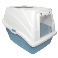 Triol HYGIENE (Триол туалет для кошек закрытый с двумя входами "Топ", синий/белый)