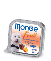 Monge Fruit PATE & CHUNKIES with Duck & Orange (Монж консервы для собак из утки с апельсином)