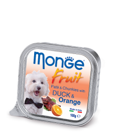 Monge Fruit PATE & CHUNKIES with Duck & Orange (Монж консервы для собак из утки с апельсином) - Monge Fruit PATE & CHUNKIES with Duck & Orange (Монж консервы для собак из утки с апельсином)