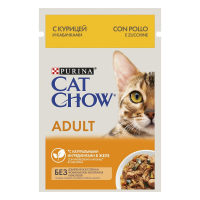 Cat Chow пауч для кошек с курицей и кабачками в желе (12349810)