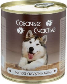 Собачье счастье консервы для собак Мясное ассорти (99570, 41557) - Собачье счастье консервы для собак Мясное ассорти (99570, 41557)
