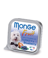 Monge Fruit PATE & CHUNKIES with Turkey & Blueberry (Монж консервы для собак из индейки с черникой)