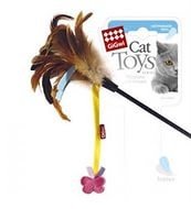 GiGwi Гигви Игрушка для кошек Дразнилка с бабочкой и перьями (50331)