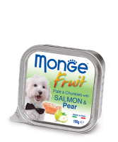 Monge Fruit PATE & CHUNKIES with Salmon and Pear (Монж консервы для собак с лососем и кусочками груши)