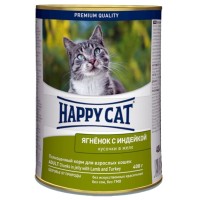 Happy Cat (Хэппи Кэт консервы кусочки в желе с ягненком и индейкой)