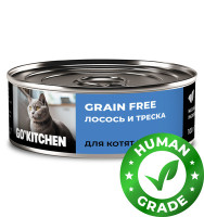 GO'KITCHEN grain free (Гоу Китчен консервы беззерновые для котят и кошек с лососем и треской)
